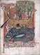 England: Miniature of a whale and sailing ship from a 13th century Bestiary